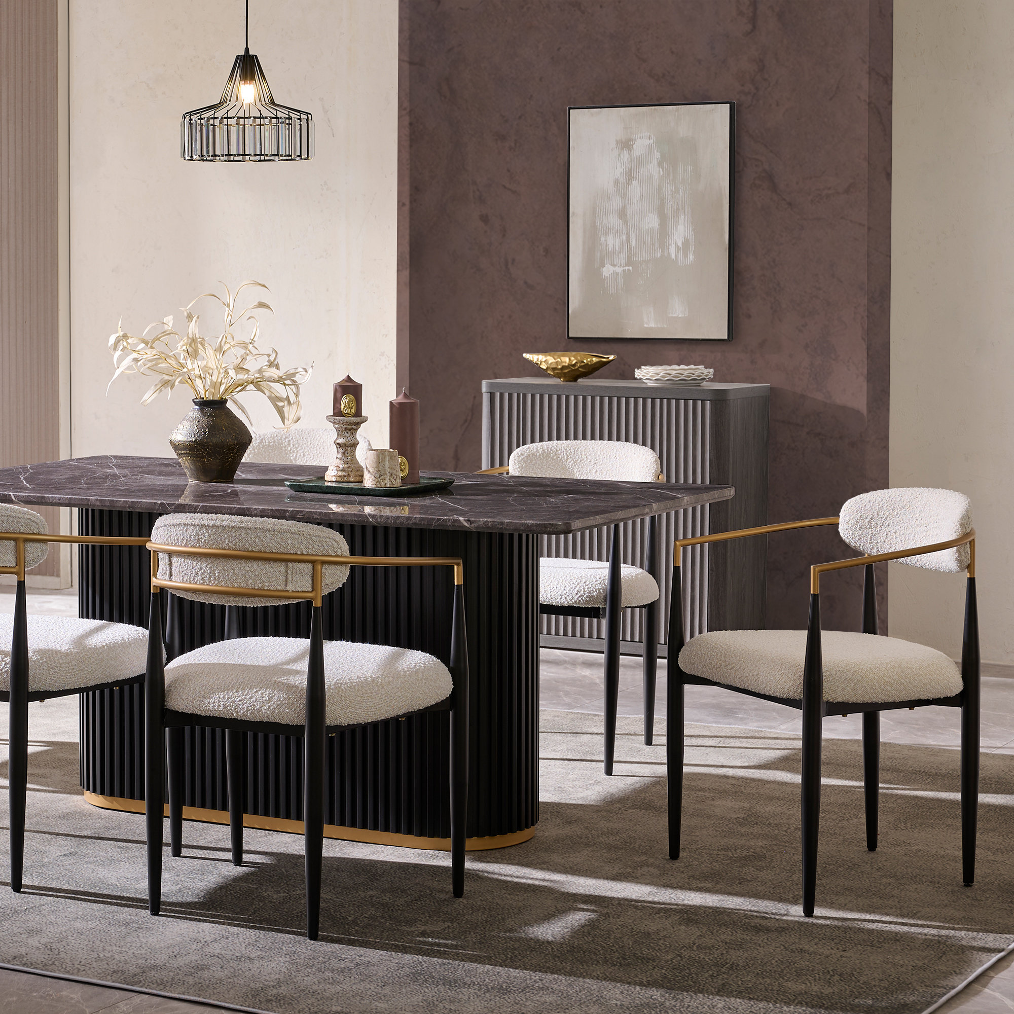 Mercer41 Metal Upholstered Dining Chairs (Set of 2) & Reviews